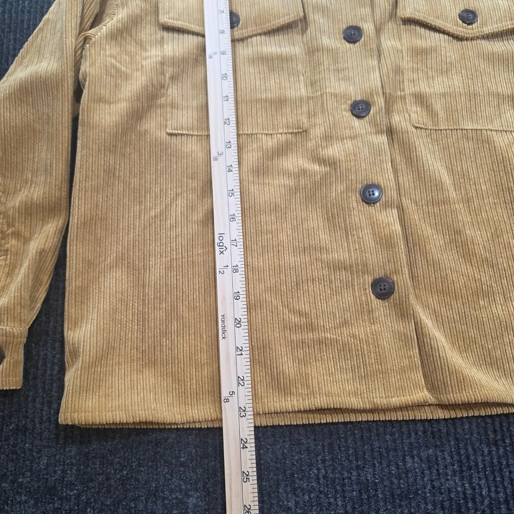 Cisono Corduroy Shirt Jacket Womens Small Cognac Excellent Button Up Shacket